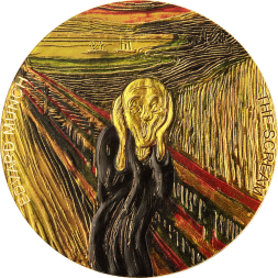 SCREAM Edvard Munch 2 oz stříbrná mince 2022