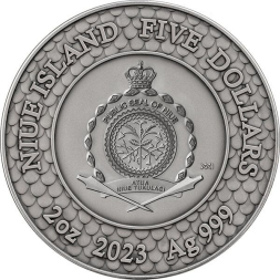 Black Pearl and Dragon Divine Pearls 2 oz stříbrná mince 2023