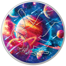Glowing Galaxy V 1 oz stříbrná mince 2023