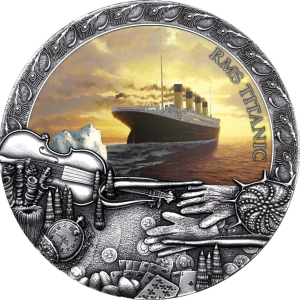 TITANIK Vraky lodí 2 oz stříbrná mince 2020