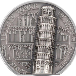 ŠIKMÁ VĚŽ V PISE Historické monumenty 2 oz stříbrná mince 2022
