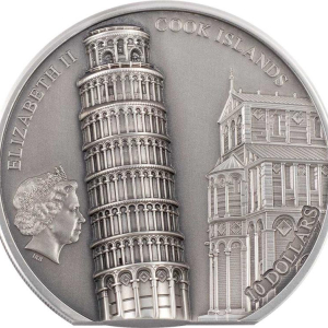 ŠIKMÁ VĚŽ V PISE Historické monumenty 2 oz stříbrná mince 2022