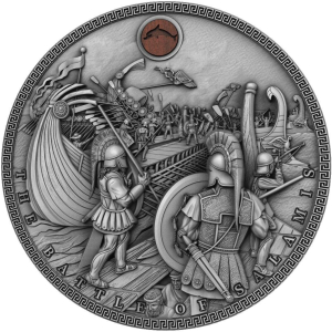 BITVA U SALAMÍNY Námořní bitvy 2 oz stříbrná mince 2019