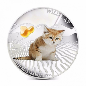 KOČKA POUŠTNÍ Kočky a psi 1 oz stříbrná mince 2013