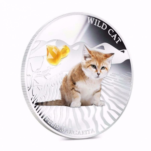 KOČKA POUŠTNÍ Kočky a psi 1 oz stříbrná mince 2013