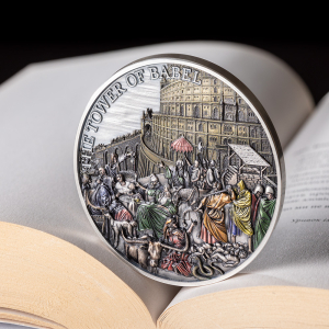 BABYLONSKÁ VĚŽ Základní příběhy Bible 5 oz stříbrná mince 2022