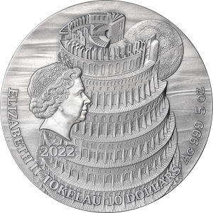 BABYLONSKÁ VĚŽ Základní příběhy Bible 5 oz stříbrná mince 2022