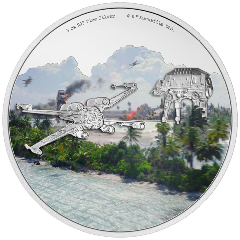 BATTLE OF SCARIF STAR WARS™ 3 oz stříbrná mince 2022 