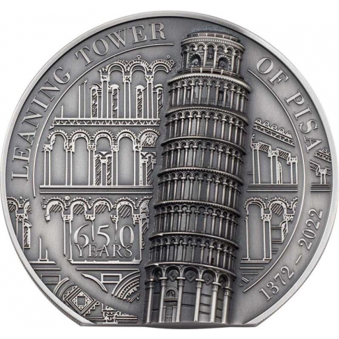 ŠIKMÁ VĚŽ V PISE Historické monumenty 5 oz stříbrná mince 2022 