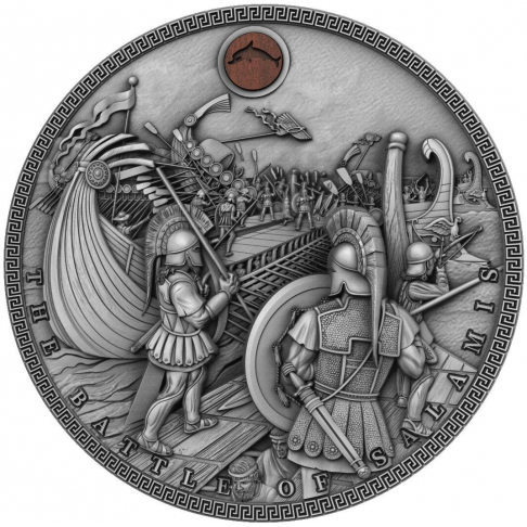 BITVA U SALAMÍNY Námořní bitvy 2 oz stříbrná mince 2019 