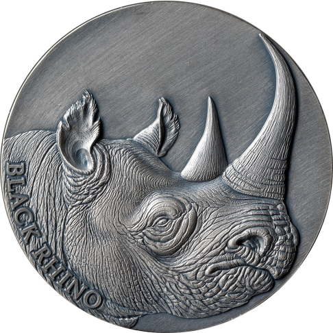 BLACK RHINO Expressions of Wildlife 2 oz stříbrná mince 2023 