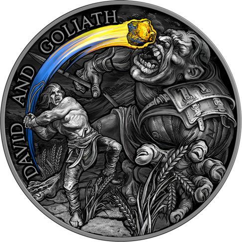 DAVID AND GOLIATH 2 oz stříbrná mince 2022 