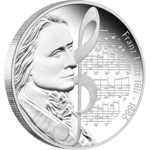 FRANZ LISZT 1 oz stříbrná mince 2011 