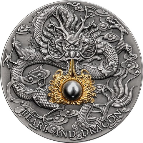 Black Pearl and Dragon Divine Pearls 2 oz stříbrná mince 2023 