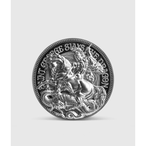 SAINT GEORGE SLAYS THE DRAGON 2 oz stříbrná mince 2021 