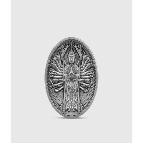Thousand Arms Guanyin 5 oz stříbrná mince 2023 