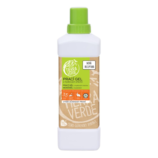 Tierra Verde Prací gel z mýdlových ořechů s BIO pomerančovou silicí 1 l 