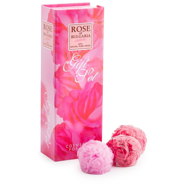 BioFresh dárkový set tři růže - 3 x krásné růžové mýdlo Rose of Bulgaria 