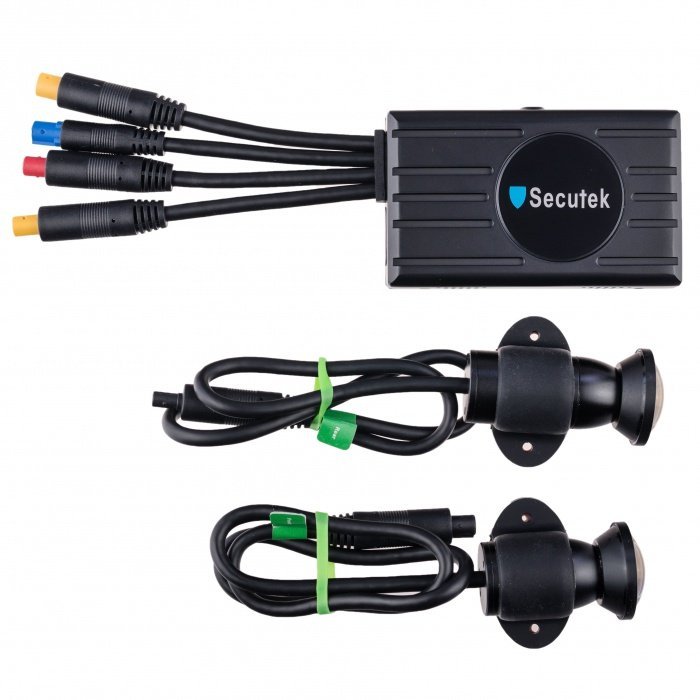 Kétkamerás Full HD kamera rendszer Secutek C-M2WW gépjárműhöz vagy motorkerékpárhoz - 2 kamera 170°, LCD monitor