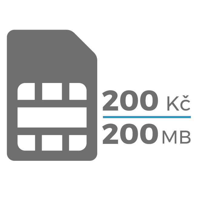 SIM karta (200,-Kč / 200 MB)