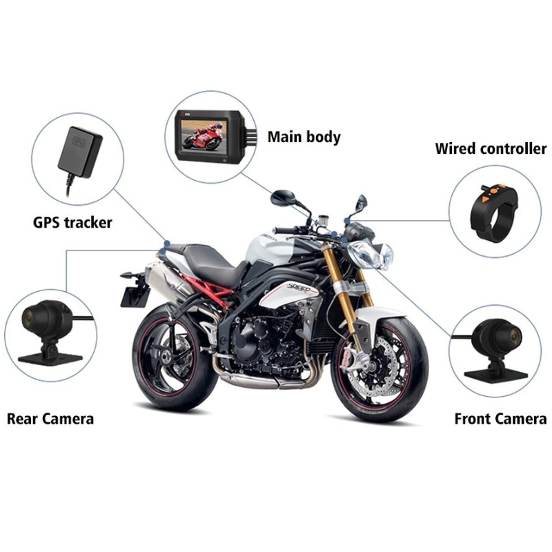 Secutek F9-TPMS kettős kamerarendszer motorkerékpárhoz