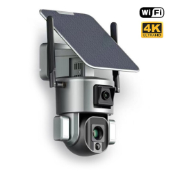 Batériová duálna PTZ WiFi IP kamera Secutek SHT-SPB5-WIFI so solárnym panelom
