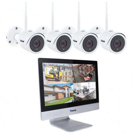 WiFi Kamerasystem Secutek SLG-WIFI3604M4FE200 - 4x2MP Kamera, 12" NVR 