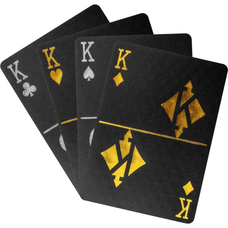 Plastové pokrové karty čierne/strieborné Poker Deck