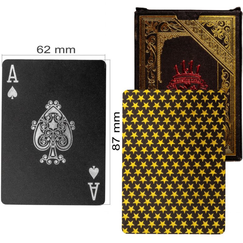 Plastové pokrové karty čierne/zlaté Poker Deck
