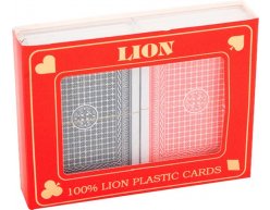 Plastové karty na poker LION 100% 2 balíčky