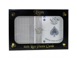 Plastové karty na poker LION 100% 2 balíčky box