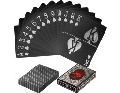 Plastové pokrové karty čierne/strieborné Poker Deck