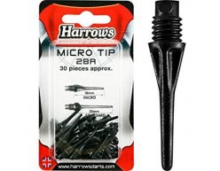 Hroty na šípky soft Harrows Micro čierne 30 ks/bal 18mm