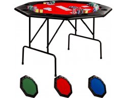 Skladací pokrový stôl OCTAGON 8 červený