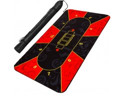 Poker podložka čierno-červená 200x90cm rolovacia v obale