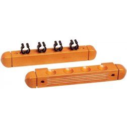 Dvojdielny nástenný držiak na biliardové tága z MDF, šírka 36 cm.