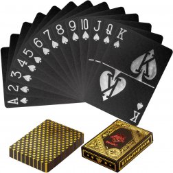 Plastové pokrové karty čierne/zlaté Poker Deck