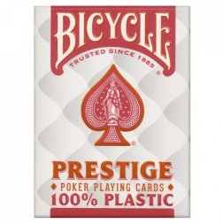 Karty Bicycle PRESTIGE 100% plastové červené