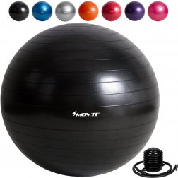 MOVIT® Gymnastická lopta s nožnou pumpou 85 cm čierna
