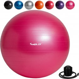 MOVIT® Gymnastická lopta s nožnou pumpou 75 cm ružová