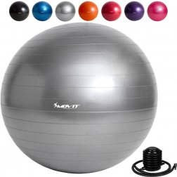 MOVIT® Gymnastická lopta s nožnou pumpou 85 cm strieborná