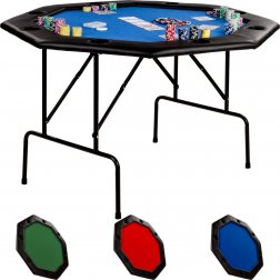 Skladací pokrový stôl OCTAGON 8 modrý