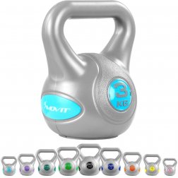 MOVIT® 3kg Kettlebell činka sivá/bledomodrá