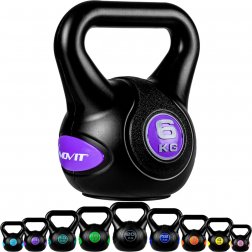 MOVIT® 6kg Kettlebell činka čierna/fialová