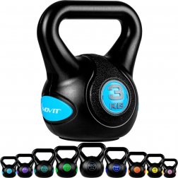 MOVIT® 3kg Kettlebell činka čierna/bledomodrá
