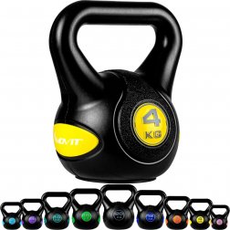 MOVIT® 4kg Kettlebell činka čierna/žltá