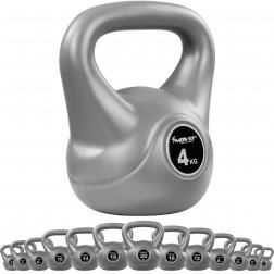 MOVIT® 4 kg Kettlebell činka sivá