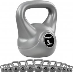 MOVIT® 3 kg Kettlebell činka sivá