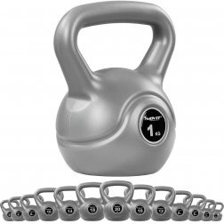 MOVIT® 1 kg Kettlebell činka sivá