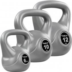MOVIT® Sparset Kettlebell činky sivé 4kg, 10kg a 12kg